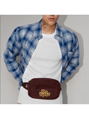 NEW JUSTIN Bieber x Tim Hortons belt bag fanny pack brown corduroy Canadian BNWT